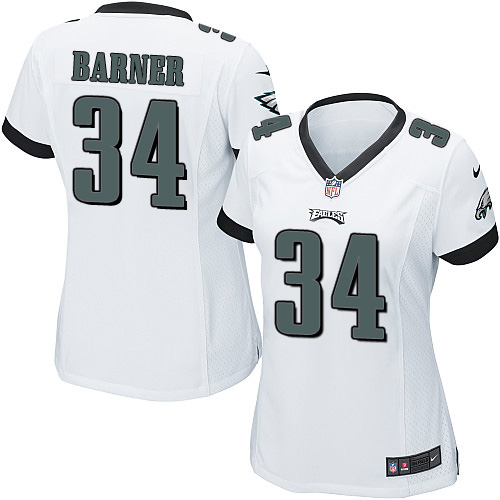 Women's Elite Kenjon Barner Nike Jersey White Road - #34 NFL Philadelphia Eagles